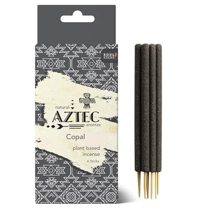 Soul Sticks Aztec Cinnamon Resin Incense Sticks, 90 Hrs Burn Time – 100% Natural, Hand-Rolled & Slow-Burning 6 Pcs| Artisan Blend for Yoga, Meditation, Relaxation, Aromatherapy (Copal) - color: Copal