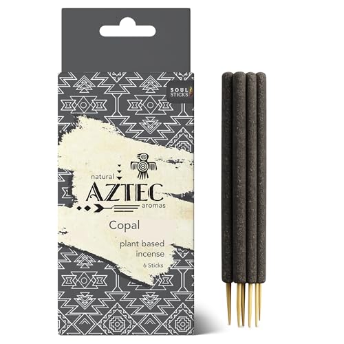 Soul Sticks Aztec Cinnamon Resin Incense Sticks, 90 Hrs Burn Time – 100% Natural, Hand-Rolled & Slow-Burning 6 Pcs| Artisan Blend for Yoga, Meditation, Relaxation, Aromatherapy (Copal) - color: Copal