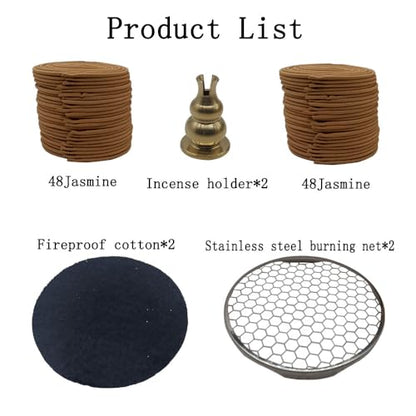 Coil Incense,Traditional spiraled Incense,Perfect for Meditation Spaces,Living Rooms,or Any Indoor Area Where You Want to Create a Relaxing Atmosphere. (48Jasmine+48Jasmine) - color: 48jasmine+48jasmine