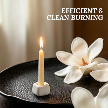 Meditation Beeswax Candles 40Pcs, 20 Minute Mini Candles Set, 2.6 Inch Small Bees Wax Taper Candles - Smokeless, Dripless and Non-Toxic for Home, Women Gifts, Yoga-White - color: White, size: 40