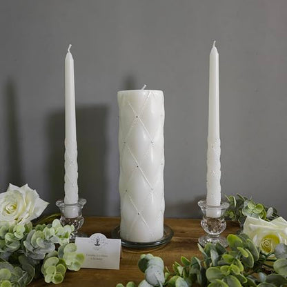 Hosley 11.5" High White Wedding Unity Candle Set. Great for Weddings Party Special Events and Emergency Lighting Reiki Spa Meditation. W5 - color: White