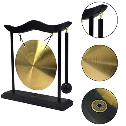 Feng Shui Brass Gong Desktop Zen Art for Fortune + Free Red String Bracelet H1301 - color: H1301