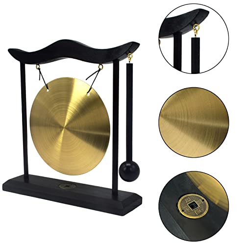 Feng Shui Brass Gong Desktop Zen Art for Fortune + Free Red String Bracelet H1301 - color: H1301