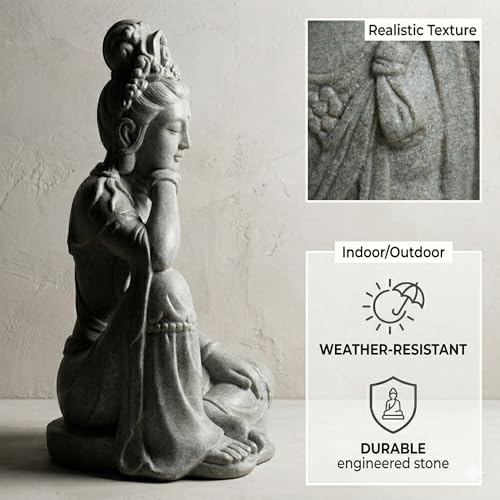 19" Guan Yin Buddha Statue for Home & Garden Zen Meditation Decor