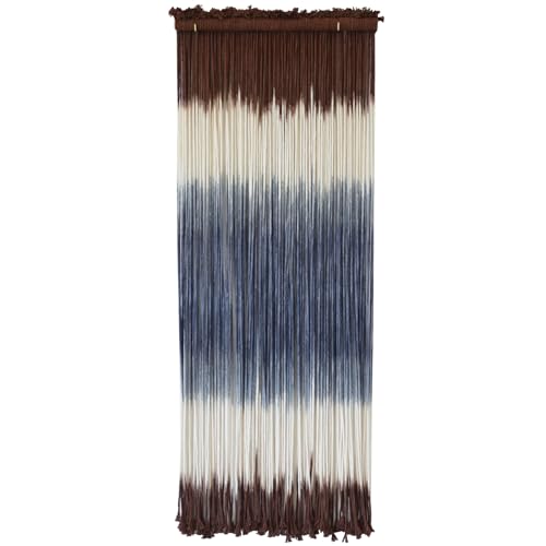 Macrame Wall Hanging Dip-Dye Wall Decor 15''W*39''L Boho Handmade Fiber Wall Art Decor for Nursery Bedroom Living Room - color: Brown and Navy