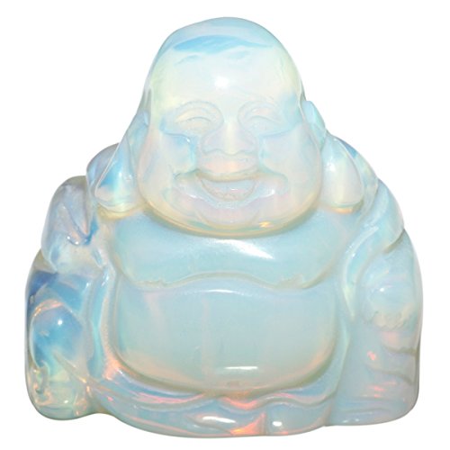 Rockcloud 1.5" Opalite Laughing Happy Buddha Feng Shui Figurine - color: 2.opalite