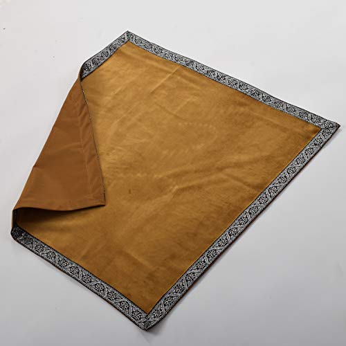 BLESSUME Witch Square Velvet Divination Altar Tarot Table Cloth and Pouch Dark Yellow - color: Dark Yellow