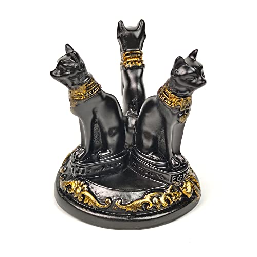 Bast Bastet Cats Crystal Ball Stand Sphere Display, Natural Healing Feng Shui Glass Orb Holder Base Statue Decoration, for 40mm-80mm Ball - color: Bast Cat