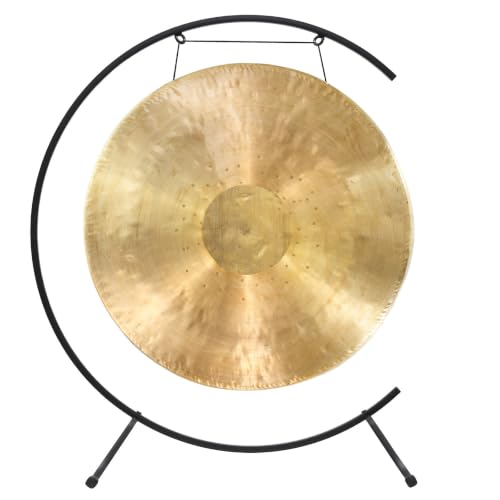 26" Chinese Gongs on the Welcoming Gong Stand - Includes Gong, Stand, and Mallet/Stand is Made from Iron/Sturdy Design - size: 26" White Gong