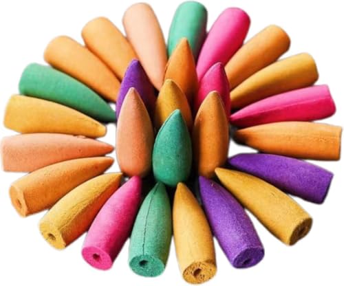 530 Pcs Large Backflow Incense Cones Scented Waterfall Incense 7 Mixed Natural Scents Fits Backflow Burners Relaxation Meditation Yoga Gift