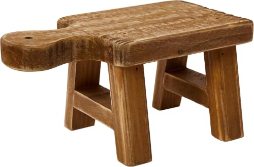 Creative Co-Op Small Wood Pedestal with Handle,Square (Pack of 12) - color: Natural, size: Square (Pack of 12), style: Rectangle
