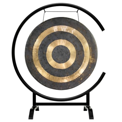 22" Chinese Gongs on the Seaside C-Stand - Includes Gong, Stand, & Mallet/Sturdy & Compact Design - color: 22" Eventual Horizon Gong