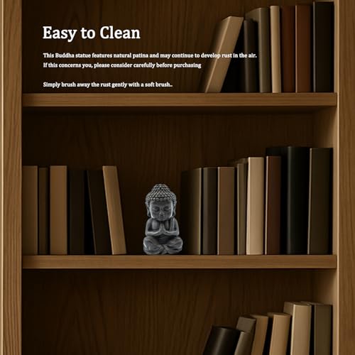 Small Buddha Statue, 3.5“ Zen Sculpture for Home Decor, Indoor Small Buddha Figurines for Home Feng Shui Decor(Cast Iron-Praying) - style: Cast iron-praying