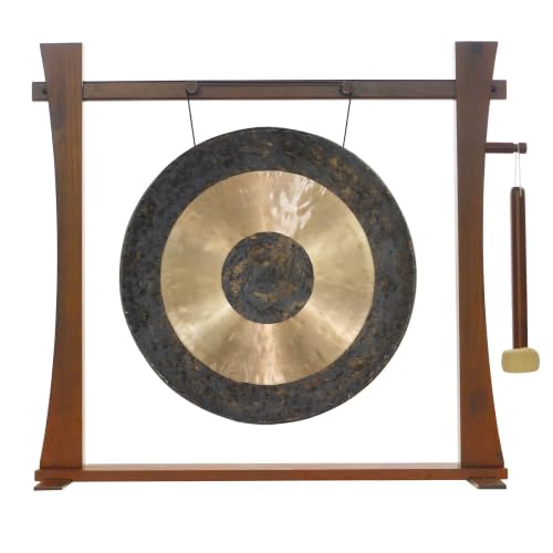 20" to 22" Gongs on the Spirit Guide Gong Stand - Includes Gong, Mallet, & Stand/Great for Office & Home/Traditional Style - size: 22" Chau Gong