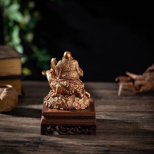 Feng Shui Laughing Buddha Money Frog，Lucky Money Toad Decorations,Ideal for Attracting Wealth(Brown Buddha)