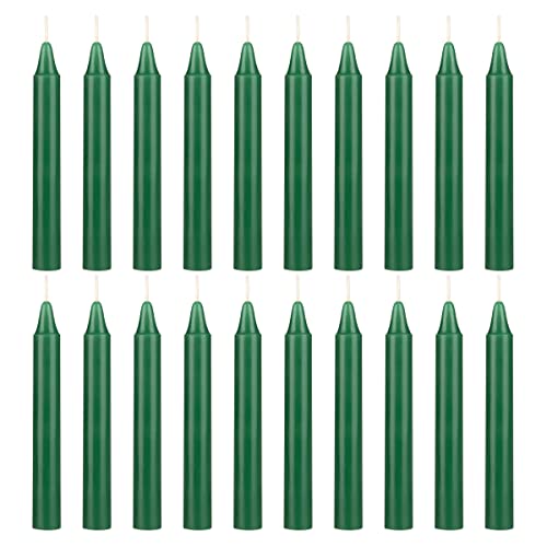 Mega Candles Mini Taper Chime Spell Candle 20 Count 4" x 1/2" Green - color: Green, size: 20 Pieces