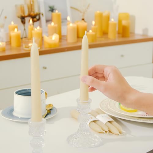 4-Pack 6" Pure Beeswax Spell Candles, Clean White, Meditation & Ritual - color: White