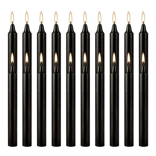 Unscented Black Spell Chime Candle-4 Inch Tall Taper Candles-20 Pcs Chime Candles, Mini Smokeless Candles for Rituals, Prayer,Dinners, Parties, Ceremonies, Shabbat - color: 4"20pcs-Black