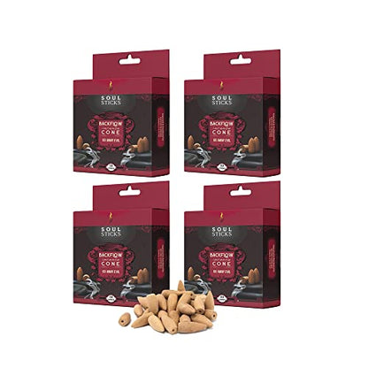 Soul Sticks Backflow Incense Cones – 40 Handmade Organic Cones for Waterfall Burner | 4 Pack Long Lasting Aromatic Scents | Thick White Smoke Incense for Meditation, Yoga & Gifts (Go Away Evil) - color: Go Away Evil