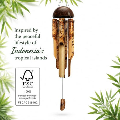ASTARIN Bamboo Wind Chimes for Outside,Handcrafted Wooden Wind Chimes - size: 44 Inch