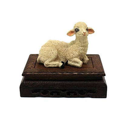 CVHOMEDECO. Primitives Rustic Rosewood Rectangle Display Stand Vase Pot Base Fishbowl Pedestal Stand. (5-3/4 Inch) - size: 5-3/4"L