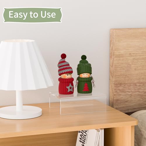 Acrylic Shelf Riser 6x4.3x2 pack of 2, Clear Display Shelf 6” for Figure, Cosmetics, Bags, Shoes, Toys, Collectibles, 6x4.3x2 Inch - size: 6x4.3x2 Inch