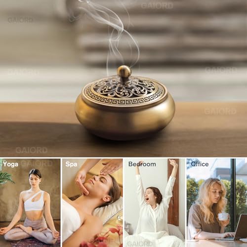 29 Pc Brass Incense Burner Kit for Powder Stick Cone Coil (Glod)