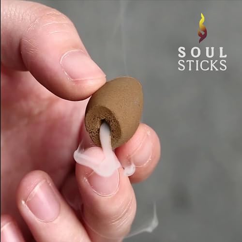 Soul Sticks Backflow Incense Cones – 40 Handmade Organic Cones for Waterfall Burner | 4 Pack Long Lasting Aromatic Scents | Thick White Smoke Incense for Meditation, Yoga & Gifts (Palo Santo) - color: Palo Santo