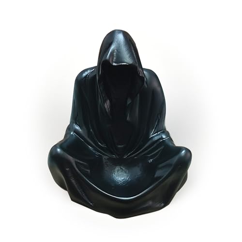 Black Goth Wizard Crystal Ball Stand Sphere Display, Natural Healing Feng Shui Glass Orb Holder Base Statue Decoration, for 30mm-50mm Sphere - color: Black Goth Wizard