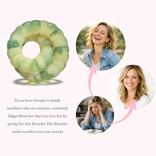 Bodhi Fidget Bracelet for Women Natural Palm Seed Stretch Anxiety Relief - color: A9
