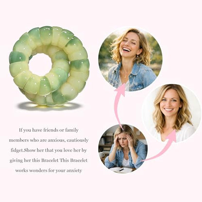 Bodhi Fidget Bracelet for Women Natural Palm Seed Stretch Anxiety Relief - color: A9