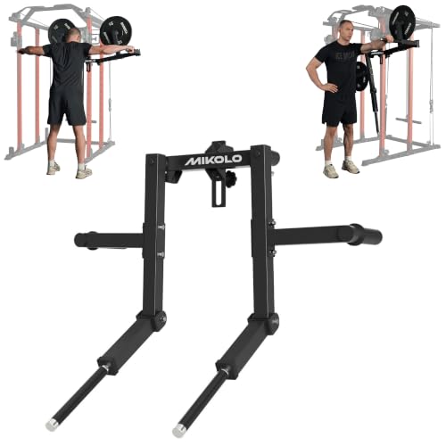 Mikolo Lateral Raise Attachment for Squat Rack, Standing Lateral Raise Machine with 1" Holes, Power Rack Cage Attachment, Upper Body Strength Training Machine for Home Gym - color: Black