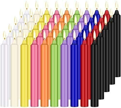 HELLY Unscented 4" Mini Chime Ritual Spell Taper Candle - color: 4"100pcs-colored