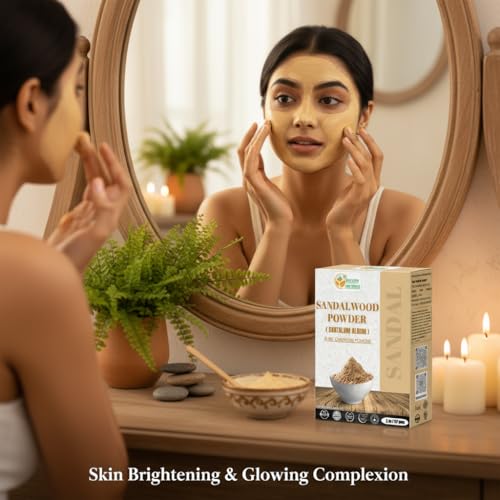 Herbs Botanica Chandan Sandalwood Powder Natural 227gm / 8 oz For Skin, Face Pack, Face Mask, Worship Tilak, Auspicious Occasions 100% Natural, Soothing, Cleansing, Wrinkles