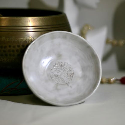 Prayer Offering Ritual Bowl Plate Great for Use Candles Tray Religious Spiritual Gifts （White Tree Life） - style: White Tree Life