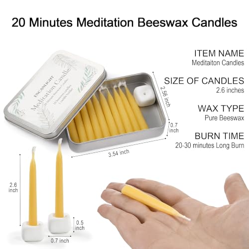 Natural Beeswax Candles 10 Pack, 20 Minutes Burning Mini Candles,Smokeless Dripless Bees Wax Candles for Yoga-Raw - color: Raw, size: 10