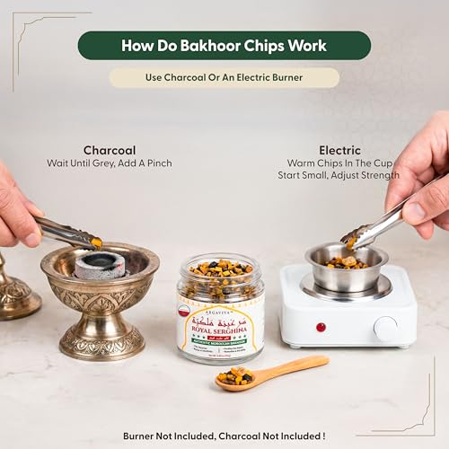 Moroccan Serghina Bakhoor Incense and Oud Incense with Oud Wood Resin from Fez Arabic Natural Home Fragrance Calming Aroma Charcoal Or Burner Use 0.88 Oz