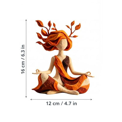Serenity Growth Meditation Figurine – Abstract Resin Yoga Sculpture for Mindfulness & Inner Peace, Aesthetic Home Decor Statue for Living Room, Bedroom, Desk, Relaxation Gift