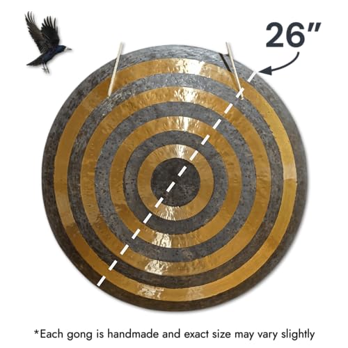 Sun Gong by Raven Sounds, Handmade Chinese Bronze Wind Gong, for Sound Healing, Meditation & Yoga (26") - size: 26"