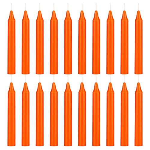 Mega Candles Mini Taper Chime Spell Candle 20 Count 4" x 1/2" Orange - color: Orange, size: 20 Pieces