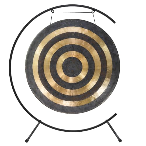 26" Chinese Gongs on the Welcoming Gong Stand - Includes Gong, Stand, and Mallet/Stand is Made from Iron/Sturdy Design - size: 26" Lunar Flare Gong