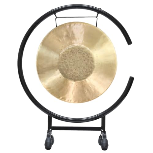 11" to 12" Gongs on the High C Gong Stand - Includes Gong of Choice with Traditional Chinese Mallet & Gong Stand/Easy to Assemble Metal Gong Stand/Small Bronze Gong/Great for Small Spaces Such a - size: 11" Opera Gong