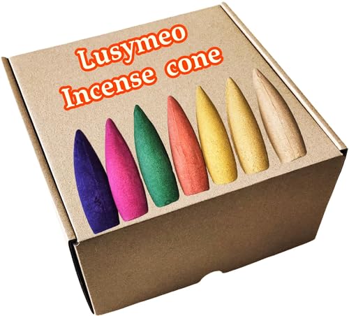 530 Pcs Large Backflow Incense Cones Scented Waterfall Incense 7 Mixed Natural Scents Fits Backflow Burners Relaxation Meditation Yoga Gift