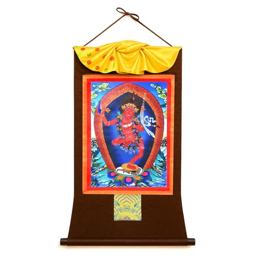 Mudra Crafts Kurukulla Extra Large Tibetan Thangka Buddha Wall Art - color: Kurukulla