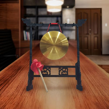 SABLUE Zen Art Brass Feng Shui Desktop Gong Elevate Home Ambiance Exquisite Bring Wealth Fortune Blessings Unique Housewarming Luxury Gift Idea Rammer