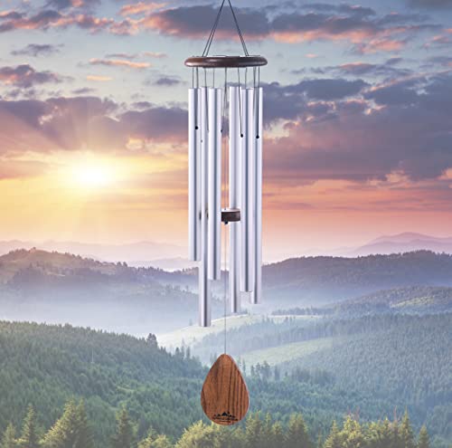 Silver Aluminum Wind Chimes for Outside, 38 Inch Hand Tuned Deep Tone - color: Silver, size: 38"