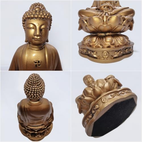 Resin Shakyamuni Buddha Statue 6" (Bronze Color) - color: 6" Bronze