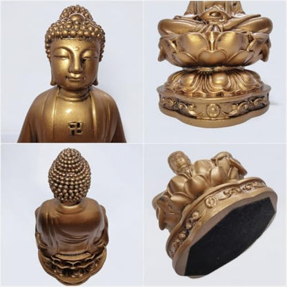 Resin Shakyamuni Buddha Statue 6" (Bronze Color) - color: 6" Bronze