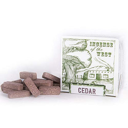 Incienso de Santa Fe - Cedar Natural Wood Incense Bricks Without Holder, 40 Count - Made in the USA - color: Cedar, size: 40