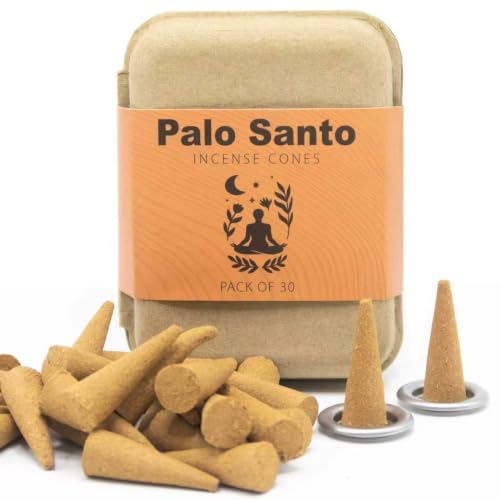 Palo Santo Incense Cones 30 Count, Include 2 Metal Dishes